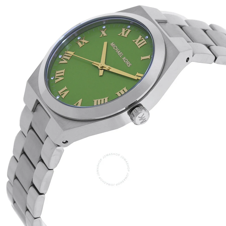 Michael Kors Lennox Three-Hand Green Dial Silver Steel Strap Watch for Women - MK7463 - Image 3