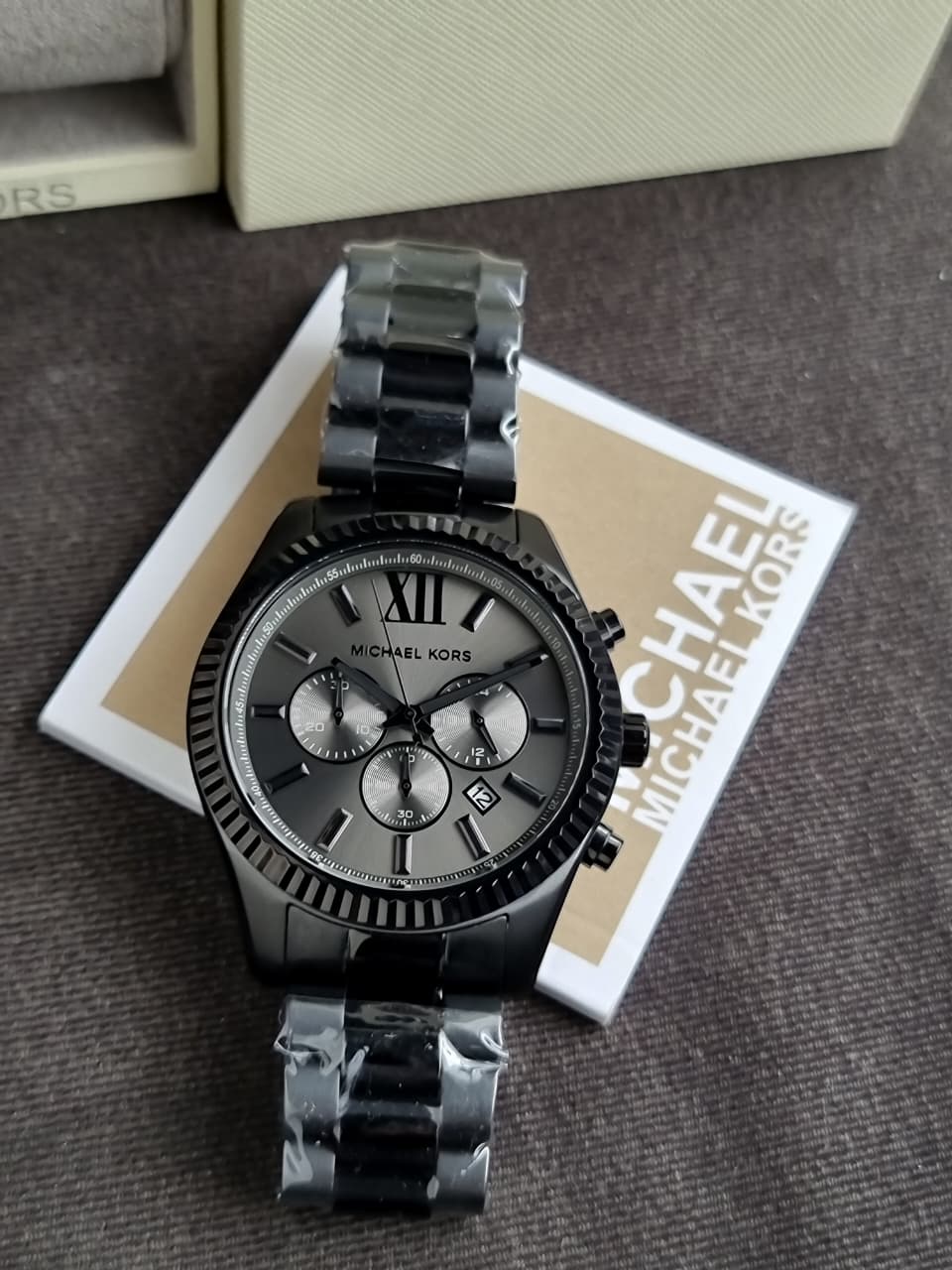 Michael Kors Lexington Chronograph Black Stainless Steel Watch mk9154 (Without tag) - Image 2