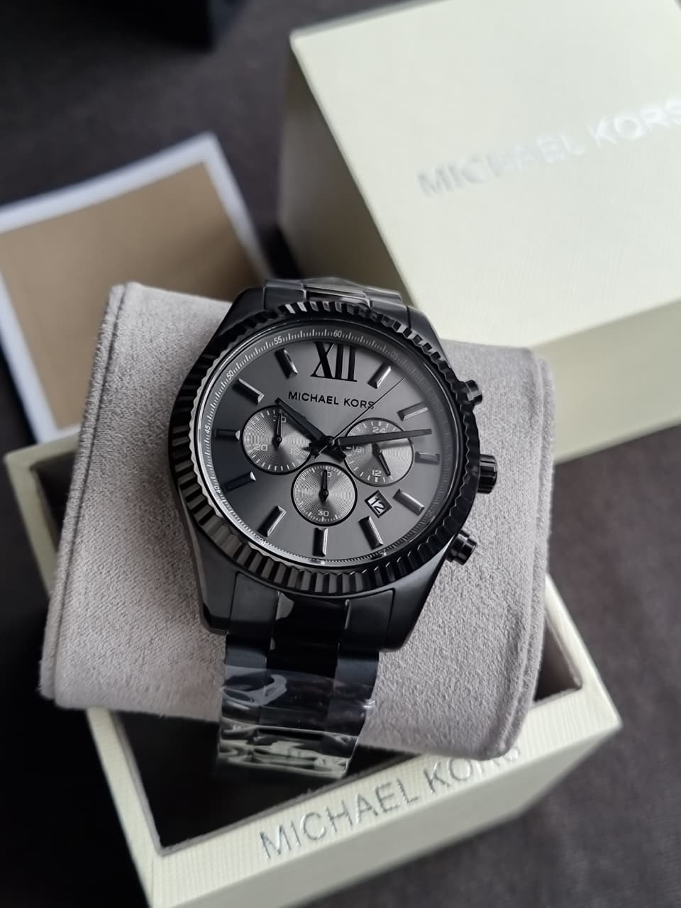 Michael Kors Lexington Chronograph Black Stainless Steel Watch mk9154 (Without tag) - Image 7