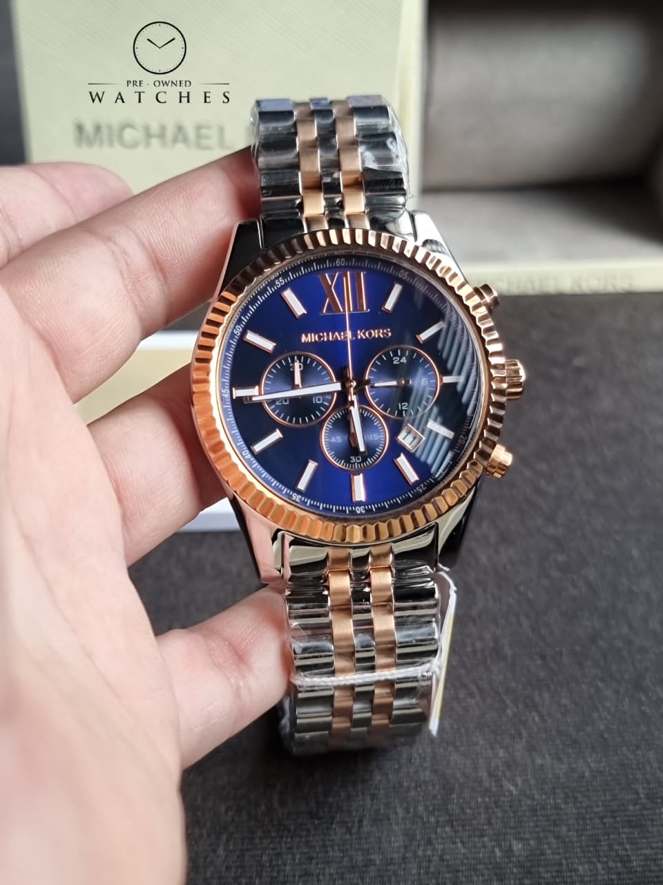 MICHAEL KORS Lexington Chronograph Navy Dial Men's Watch MK8412 - Image 6
