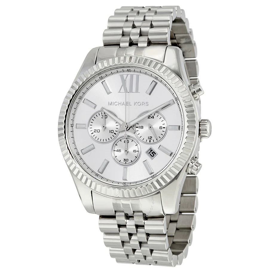 MICHAEL KORS Lexington Chronograph Silver Dial MEN's Watch MK8405 (WITHOUT TAG) - Image 3