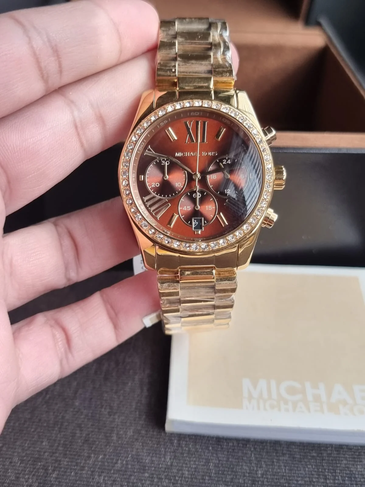 Michael Kors Lexington Lux Chronograph Gold-Tone Stainless Steel Watch MK7276