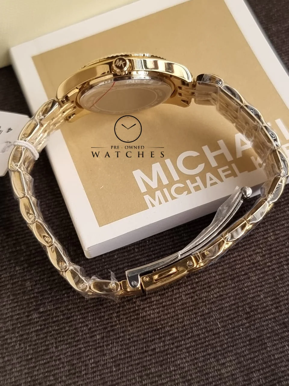 Michael Kors Lexington Three Hand Blue Dial Gold Steel Strap Watch for Women - MK4813 - Image 11