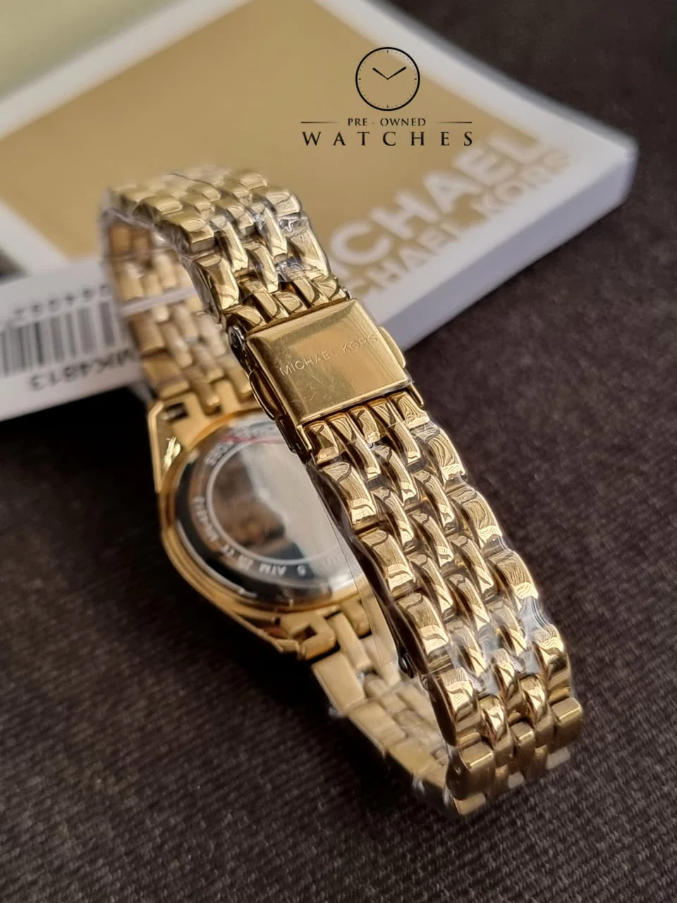 Michael Kors Lexington Three Hand Blue Dial Gold Steel Strap Watch for Women - MK4813 - Image 13