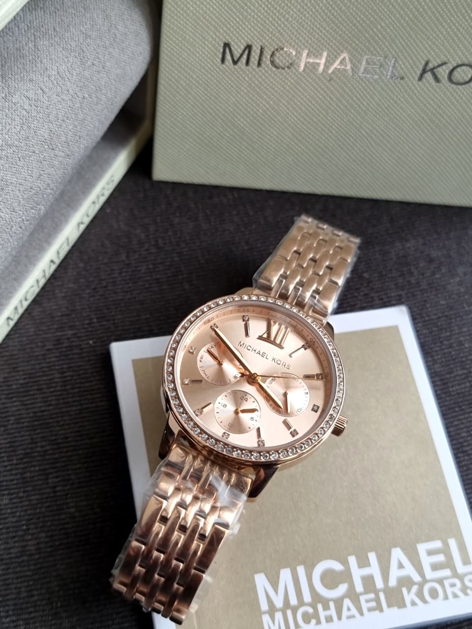 Michael Kors Melissa Pavé 35mm Rose Gold Stainless Steel Chronograph Women's Watch – MKO1081 - Image 2