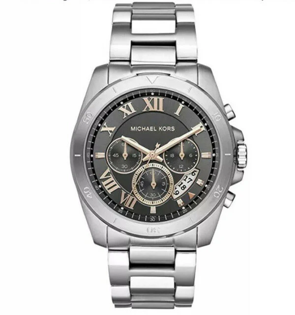 Michael Kors Men’s Chronograph Quartz Stainless Steel Grey Dial 44mm Watch MK8609