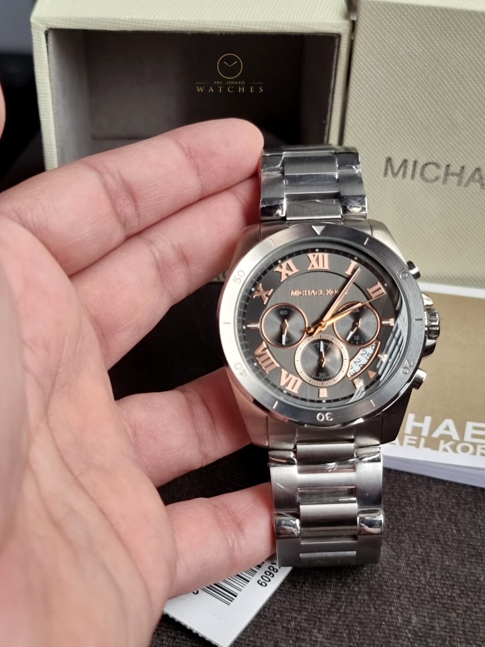 Michael Kors Men’s Chronograph Quartz Stainless Steel Grey Dial 44mm Watch MK8609 - Image 5