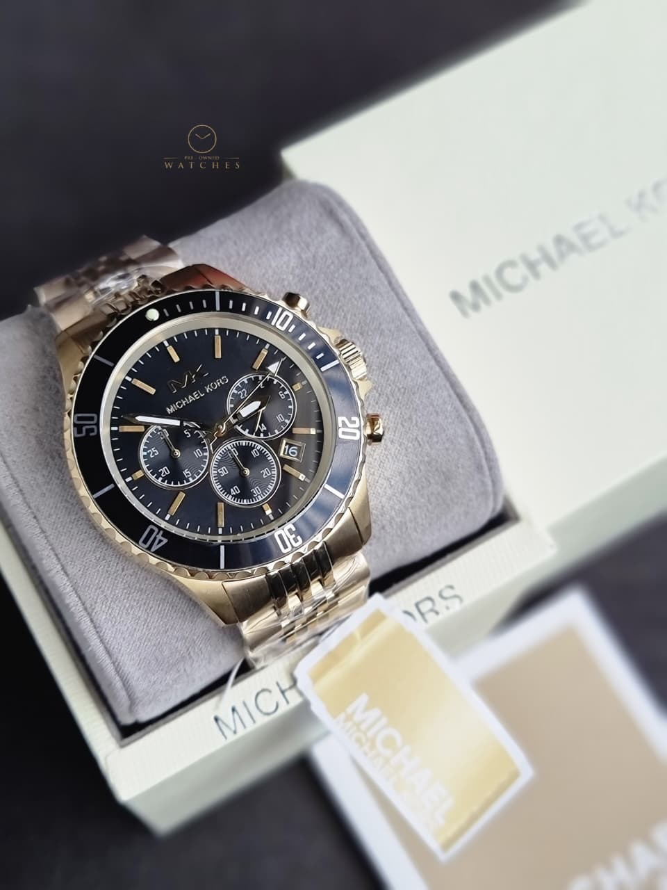 Michael Kors Men’s Chronograph Stainless Steel Black Dial 44mm Watch MK8726 - Image 5