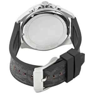 Michael Kors Men’s Quartz Black Silicone & Leather Strap Black Dial 45mm Watch MK8850 - Image 2