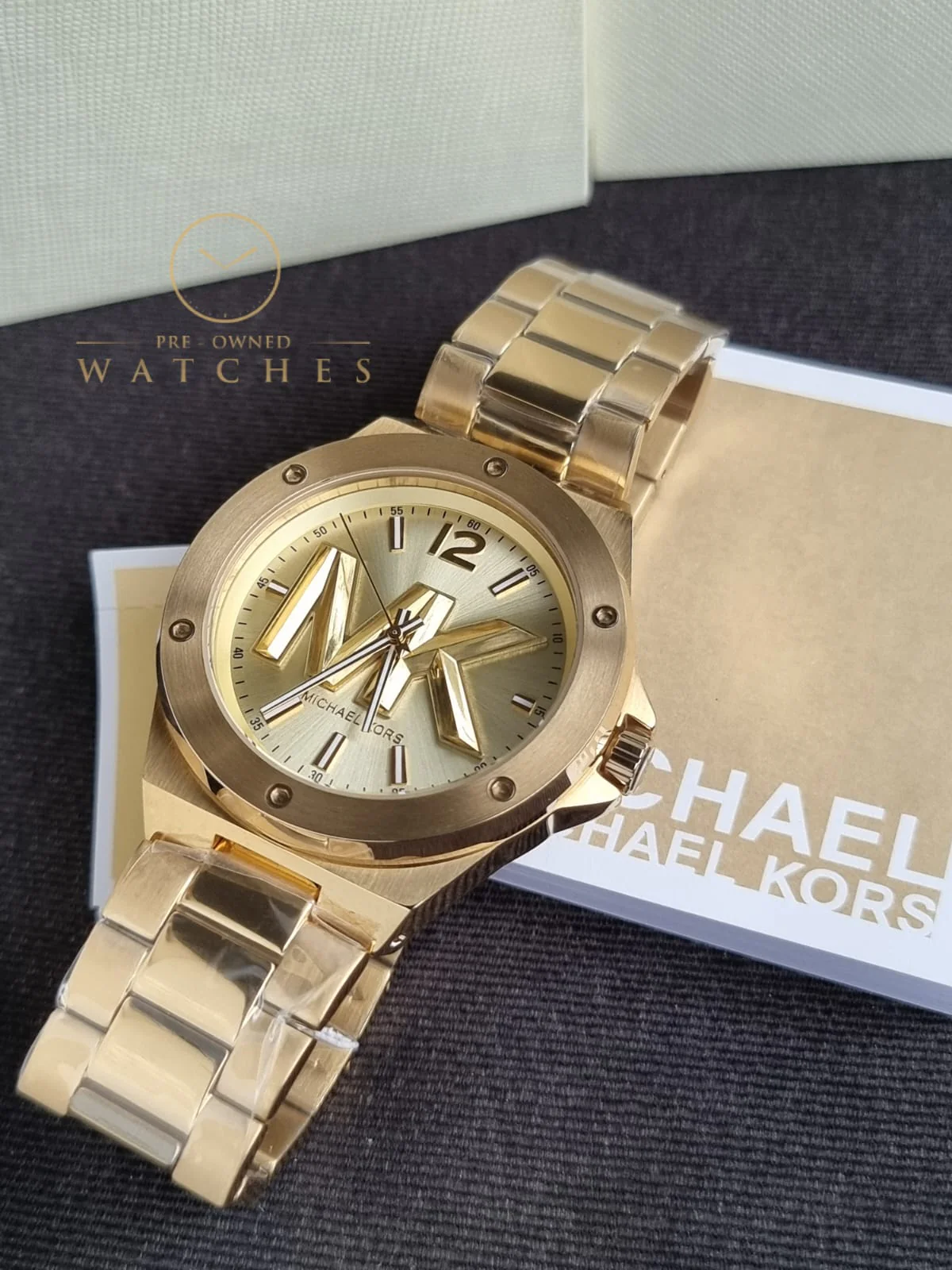 Michael Kors Men’s Quartz Gold Stainless Steel Gold Dial 45mm Watch MK8939 - Image 4