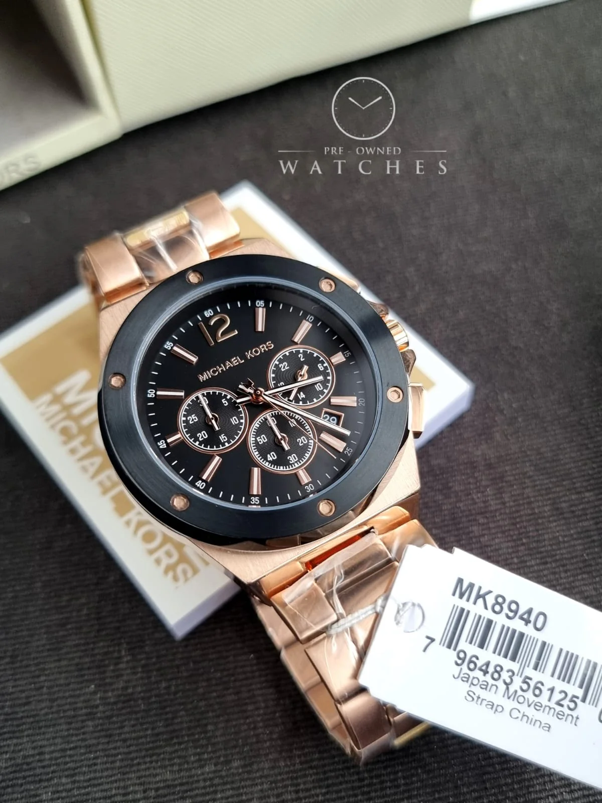Michael Kors Men’s Quartz Rose Gold Stainless Steel Black Dial 45mm Watch MK8940 - Image 5