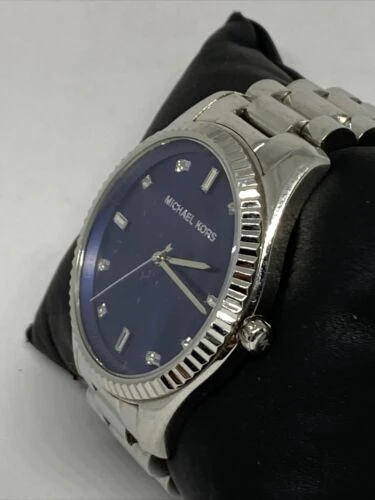 Michael Kors Men’s Quartz Silver Stainless Steel Blue Dial 41mm Watch MK3225 - Image 3