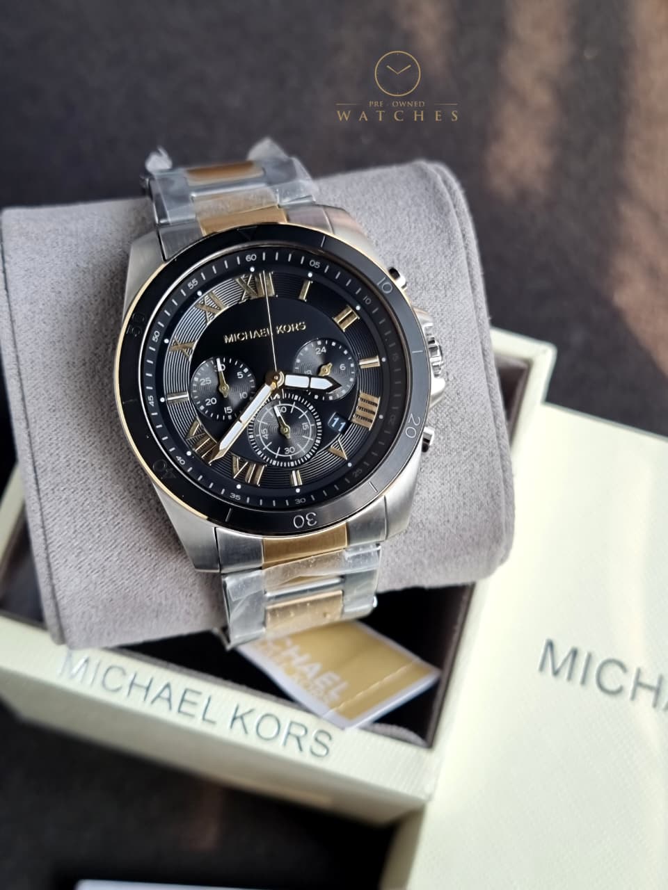 Michael Kors Men’s Quartz Two-tone Stainless Steel Black Dial 44mm Watch MK8901 - Image 6