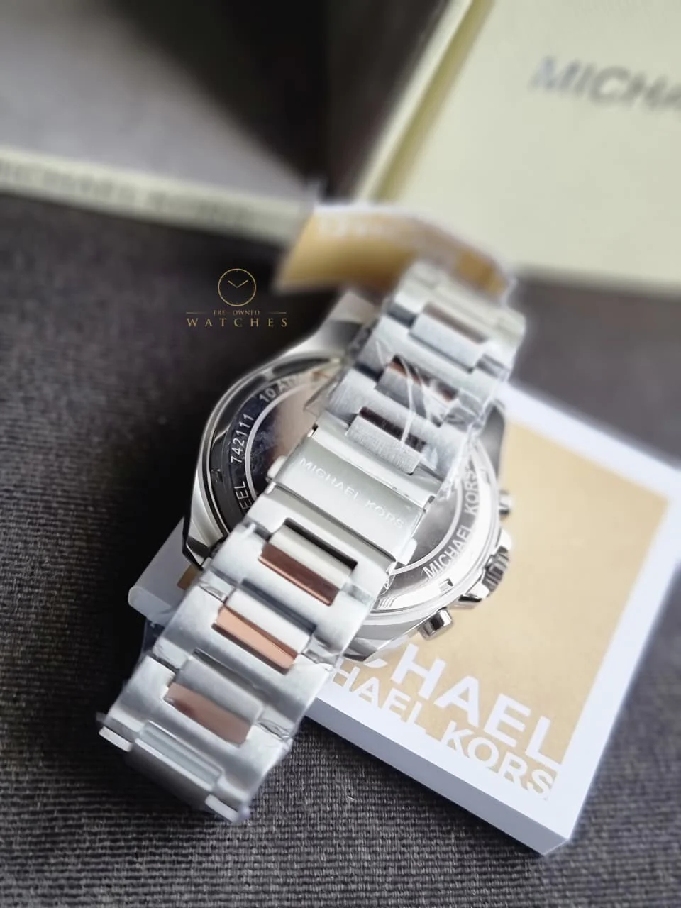Michael Kors Men’s Quartz Two Tone Stainless Steel Blue Dial 45mm Watch MK9065 - Image 6