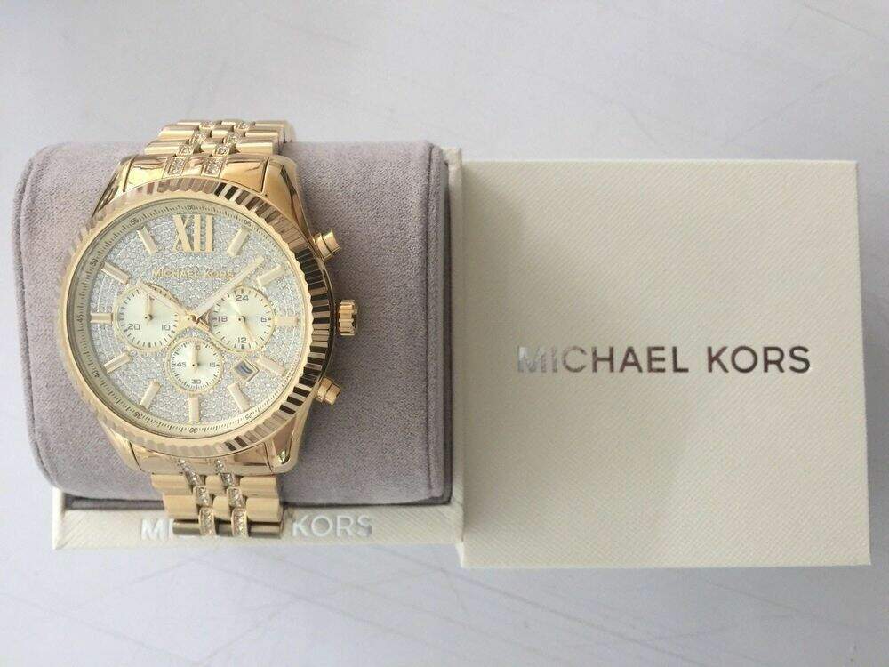 Michael Kors Men’s Stainless Steel Gold Dial 44mm Watch MK8579 - Image 2