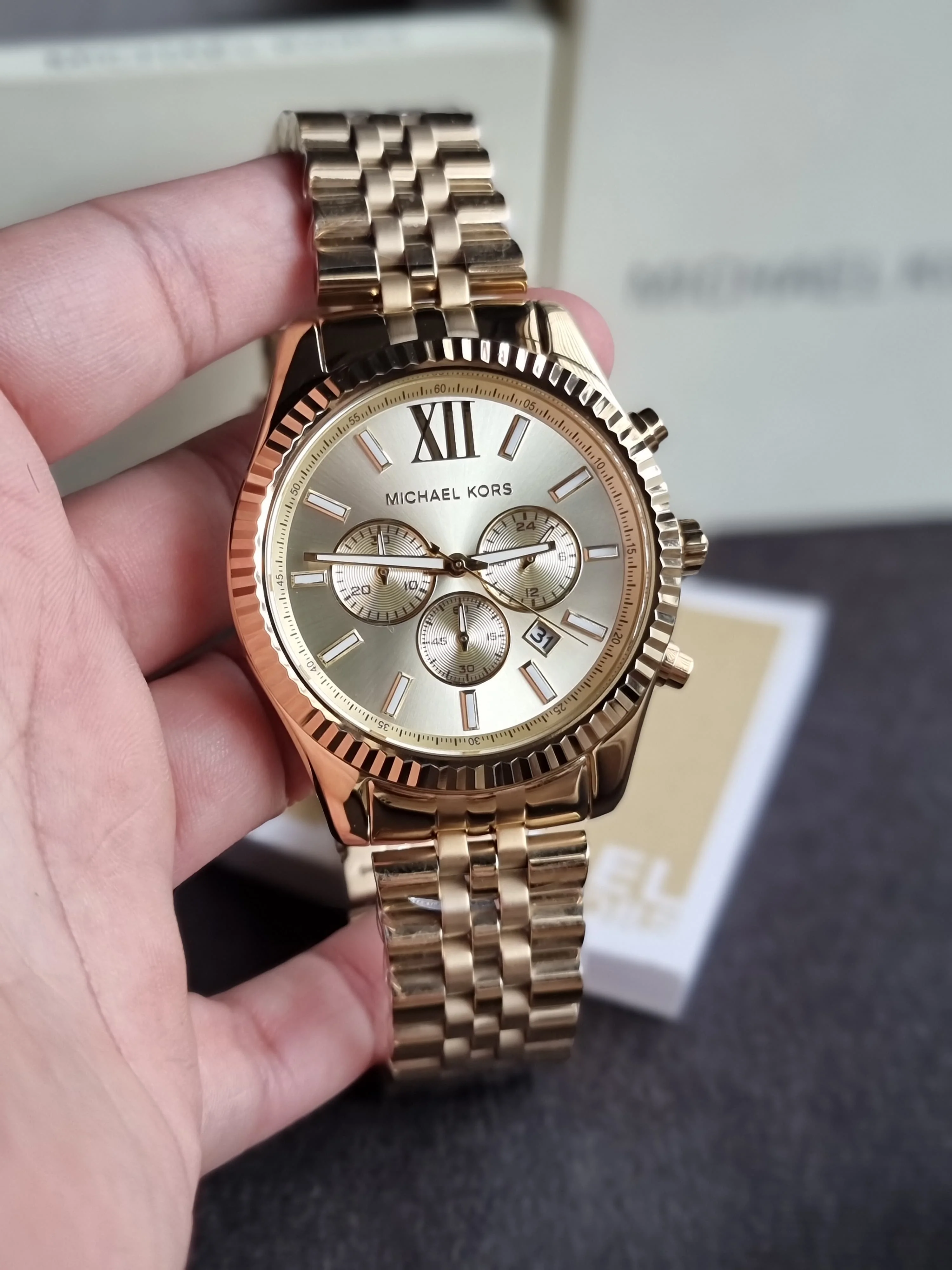 Michael Kors Men's Gold-Tone Lexington Watch mk8281