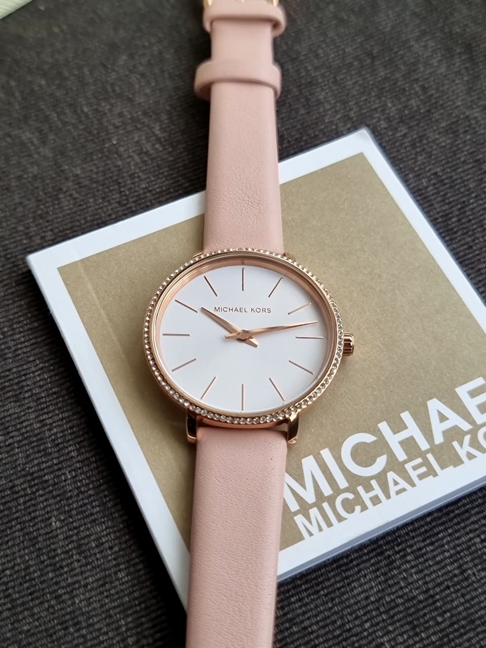 Michael Kors MK2803 Pyper Women's Watch – White Dial, Pink Leather Strap, Rose Gold-Tone 32mm Quartz - Image 4