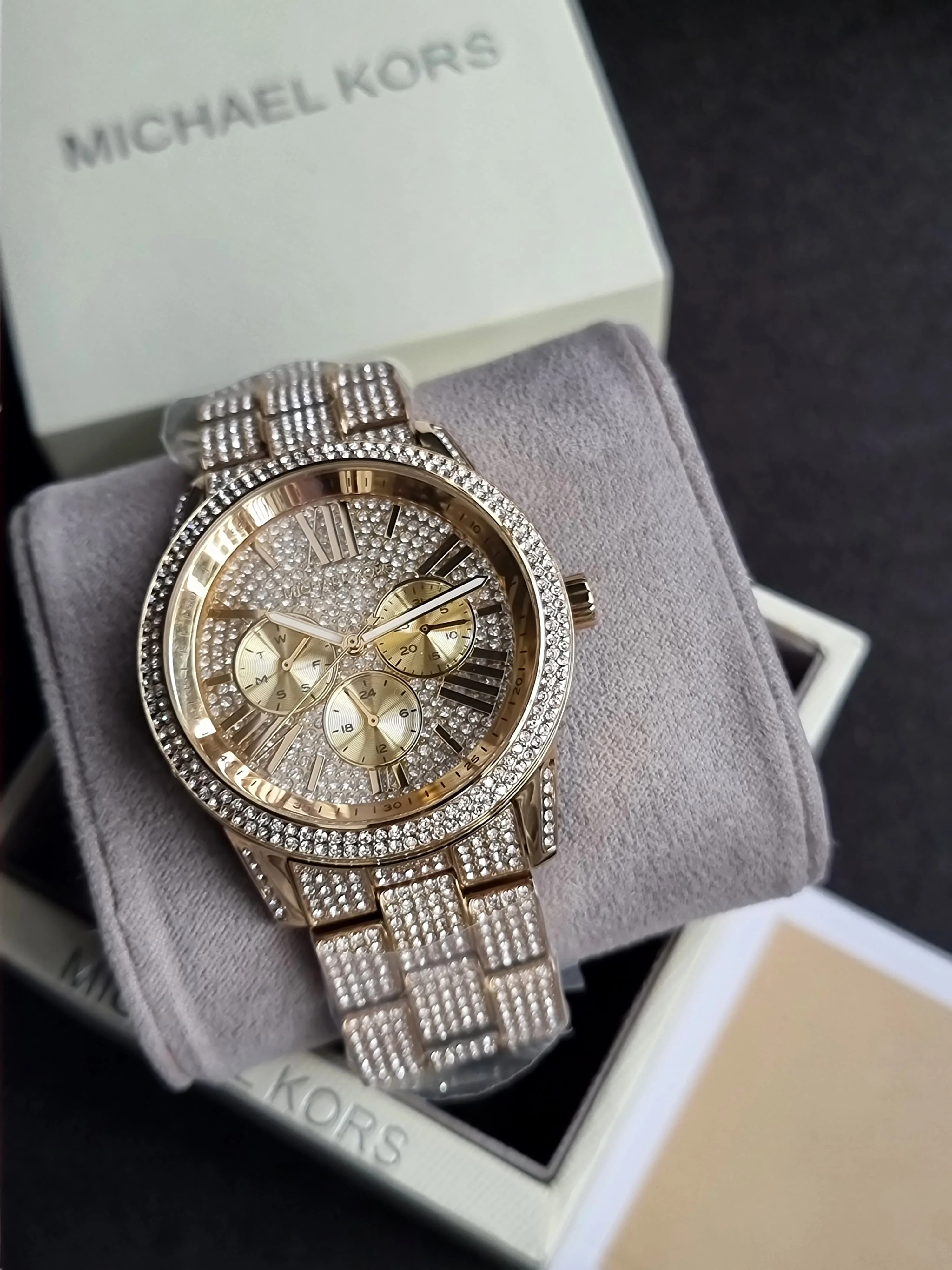 Michael Kors MK6789 Bradshaw Gold Tone Stainless Steel Pave Glitz Women's 42 mm - Image 3