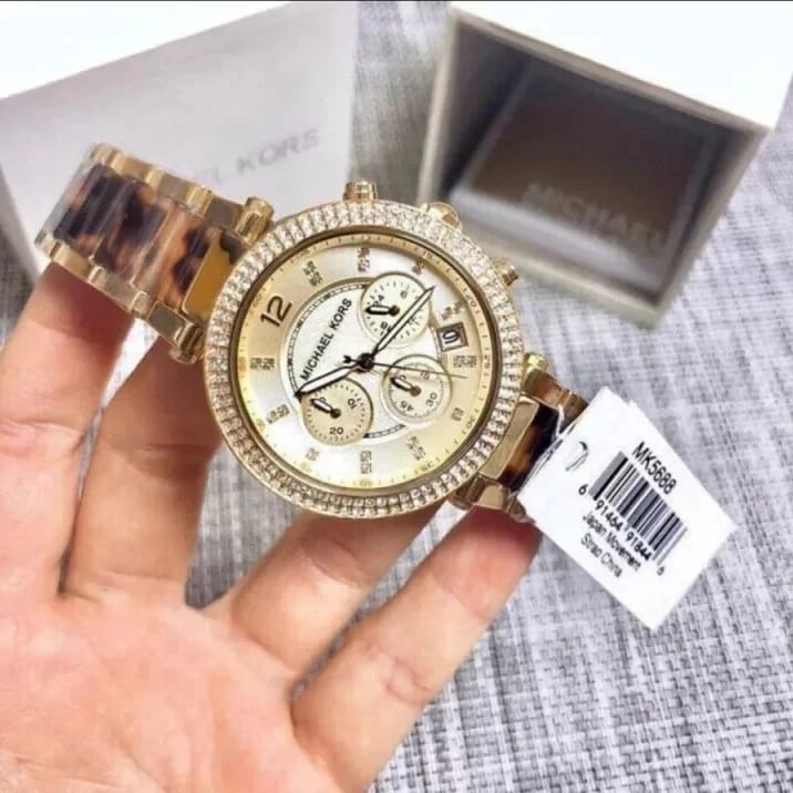 MICHAEL KORS Parker Chronograph Gold Dial Ladies Watch MK5688 - Image 3
