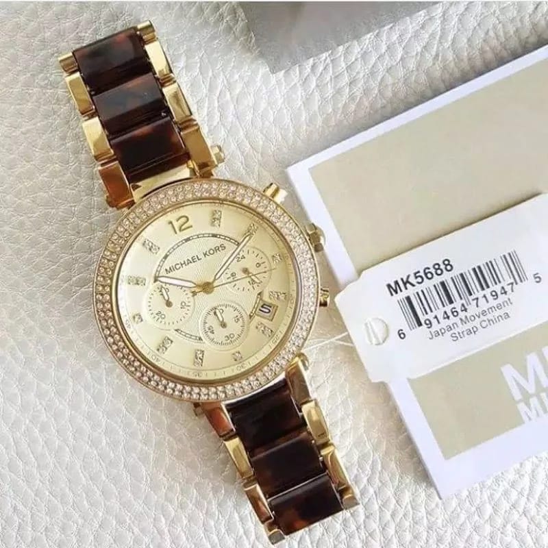 MICHAEL KORS Parker Chronograph Gold Dial Ladies Watch MK5688 - Image 4