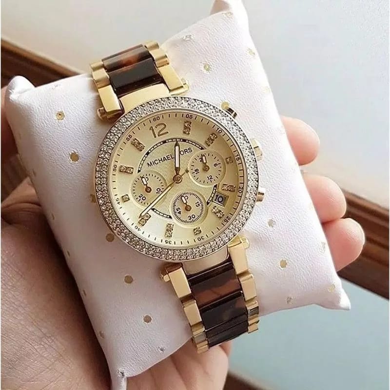 MICHAEL KORS Parker Chronograph Gold Dial Ladies Watch MK5688 - Image 5