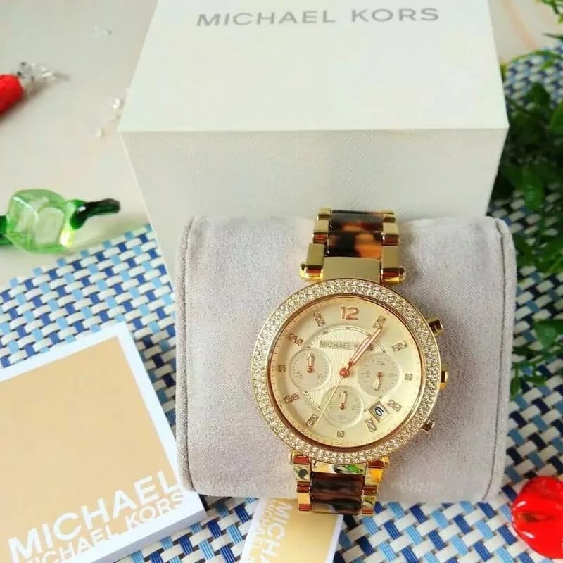 MICHAEL KORS Parker Chronograph Gold Dial Ladies Watch MK5688 - Image 6