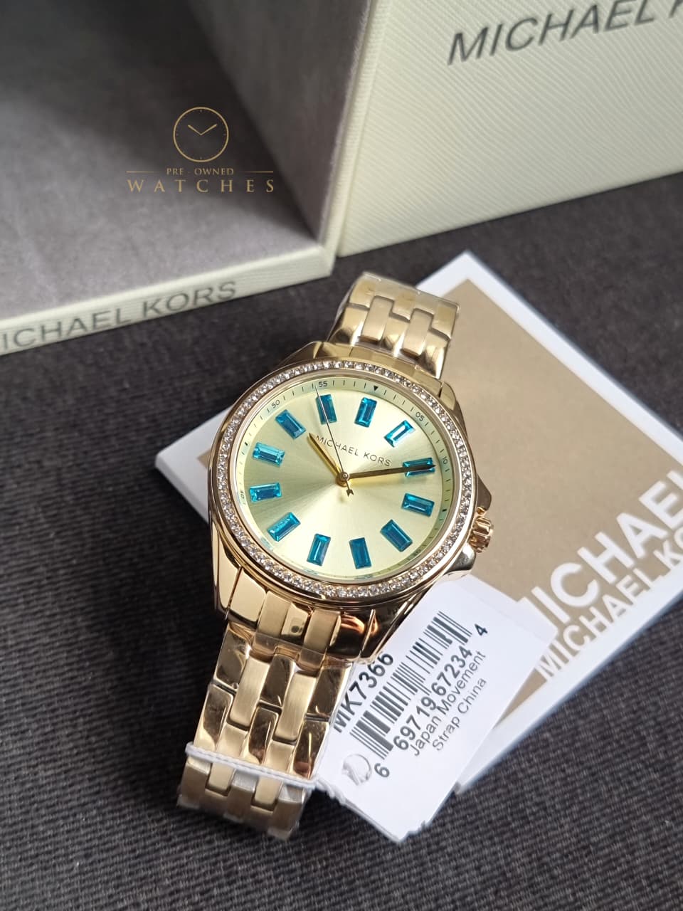Michael Kors Pilot Pave Gold Stainless Steel Gold Dial Quartz Watch for Ladies - MK7366 - Image 2