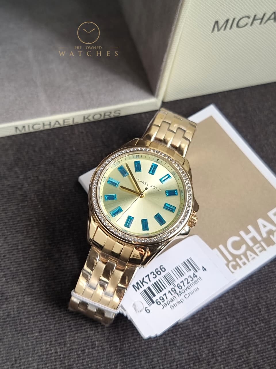 Michael Kors Pilot Pave Gold Stainless Steel Gold Dial Quartz Watch for Ladies - MK7366 - Image 3