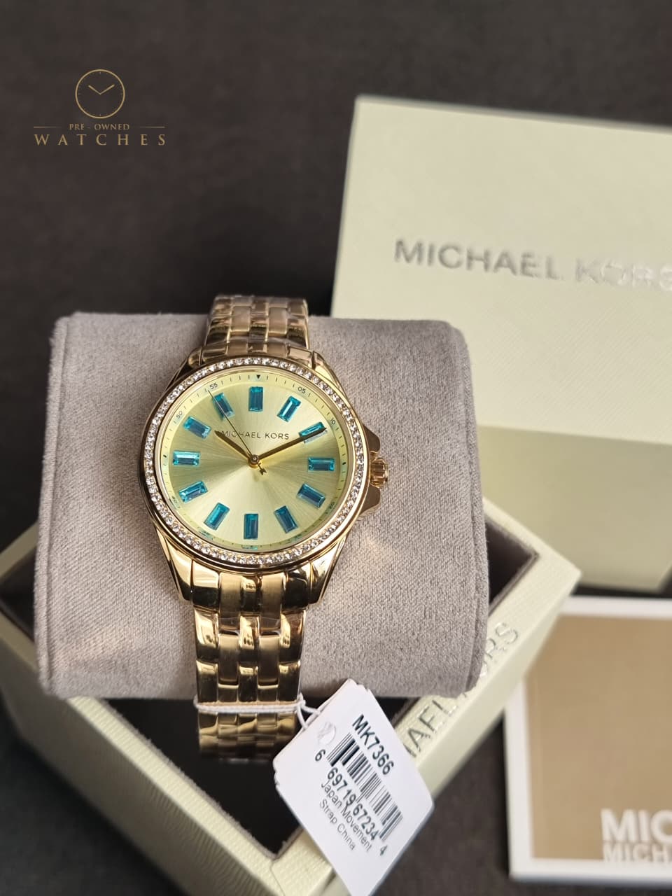 Michael Kors Pilot Pave Gold Stainless Steel Gold Dial Quartz Watch for Ladies - MK7366 - Image 6