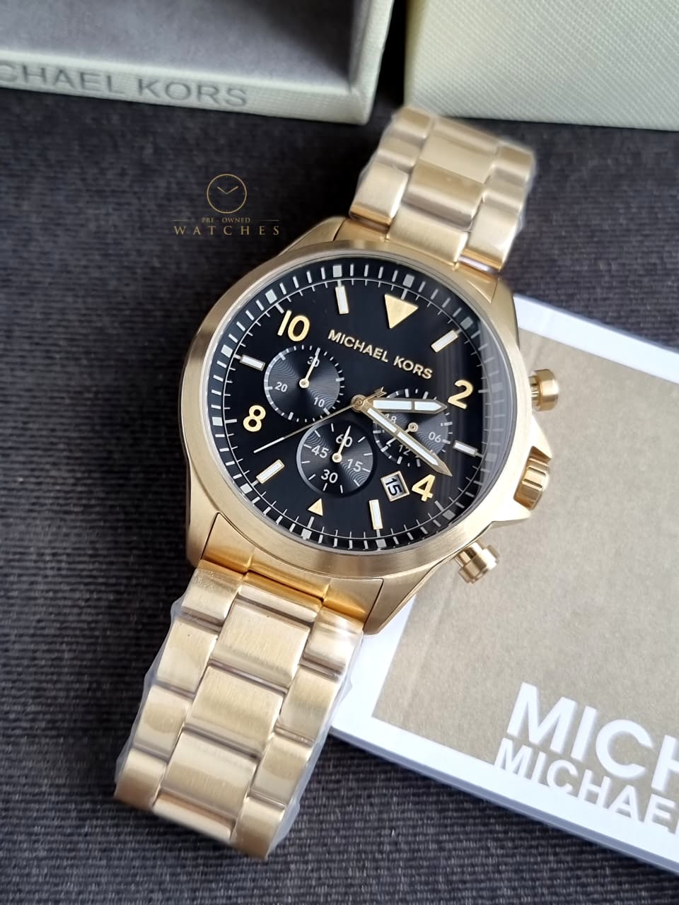 Michael Kors Runway Bronze Chronograph Stainless Steel Men's Watch – MK8827