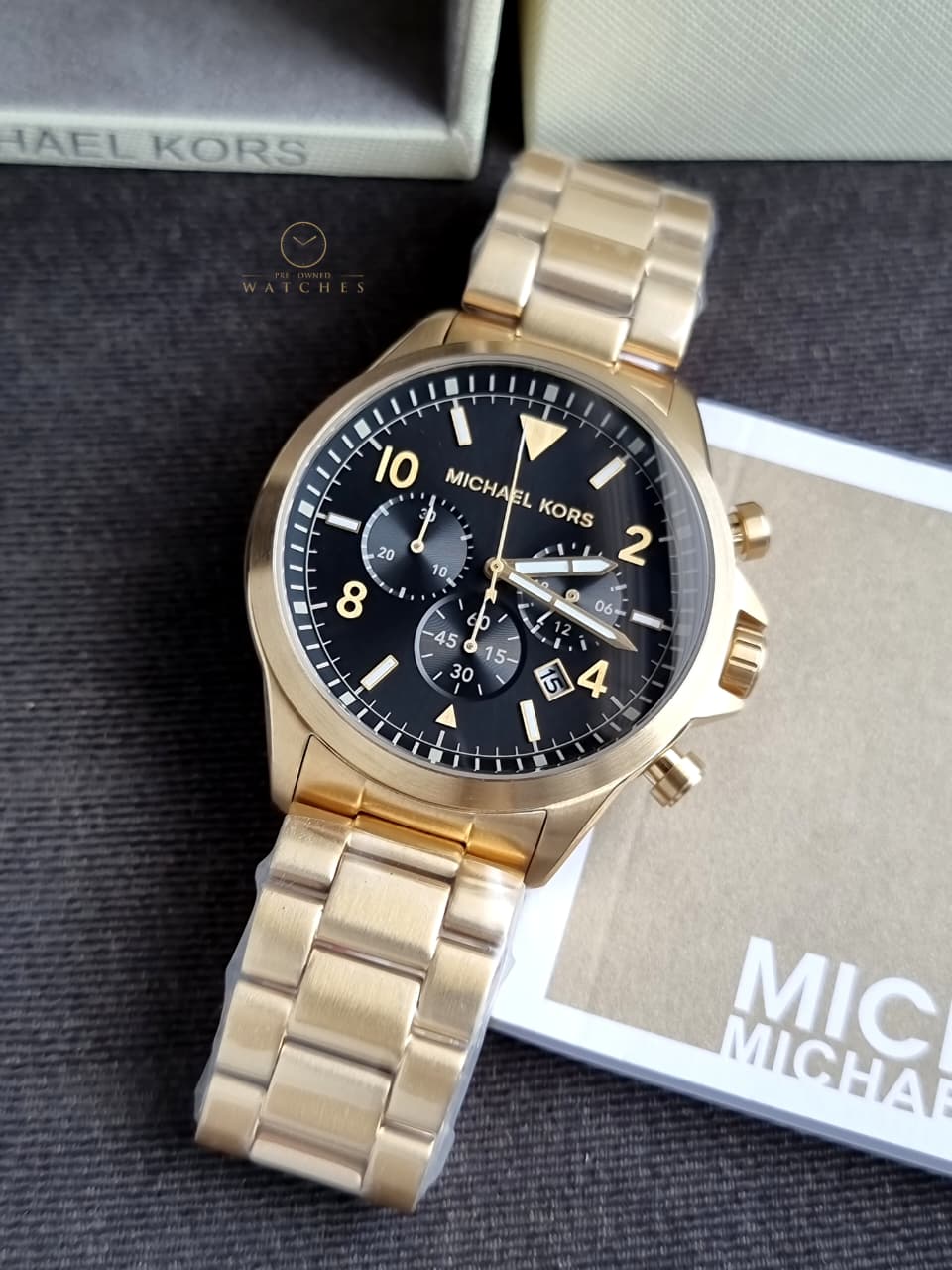 Michael Kors Runway Bronze Chronograph Stainless Steel Men's Watch – MK8827 - Image 3