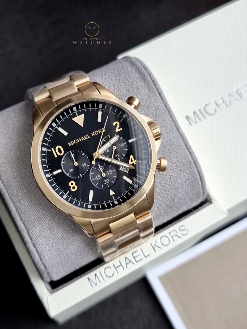 Michael Kors Runway Bronze Chronograph Stainless Steel Men's Watch – MK8827 - Image 4