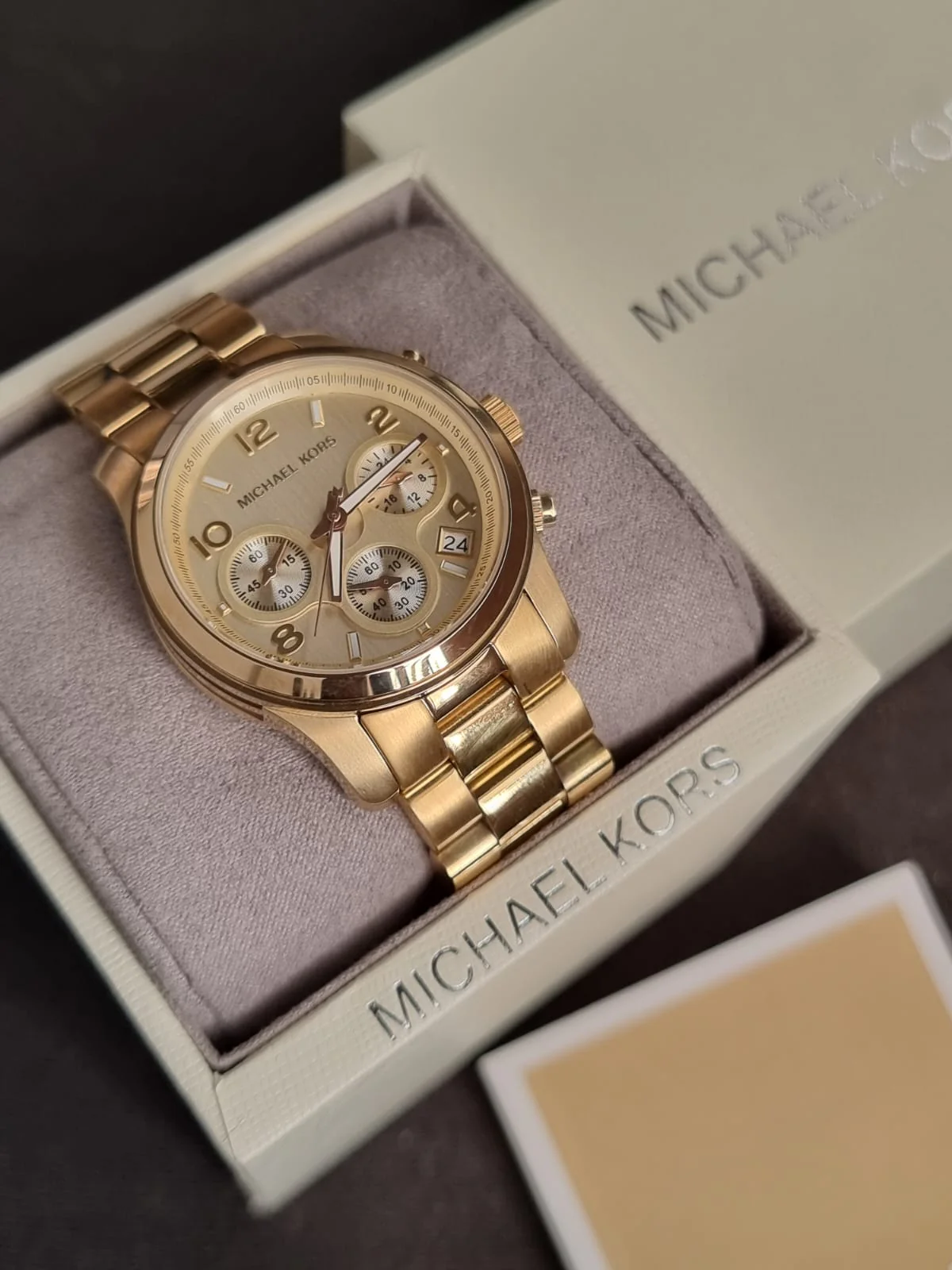 Michael Kors Runway Chronograph Gold-Tone Stainless Steel Watch MK7323