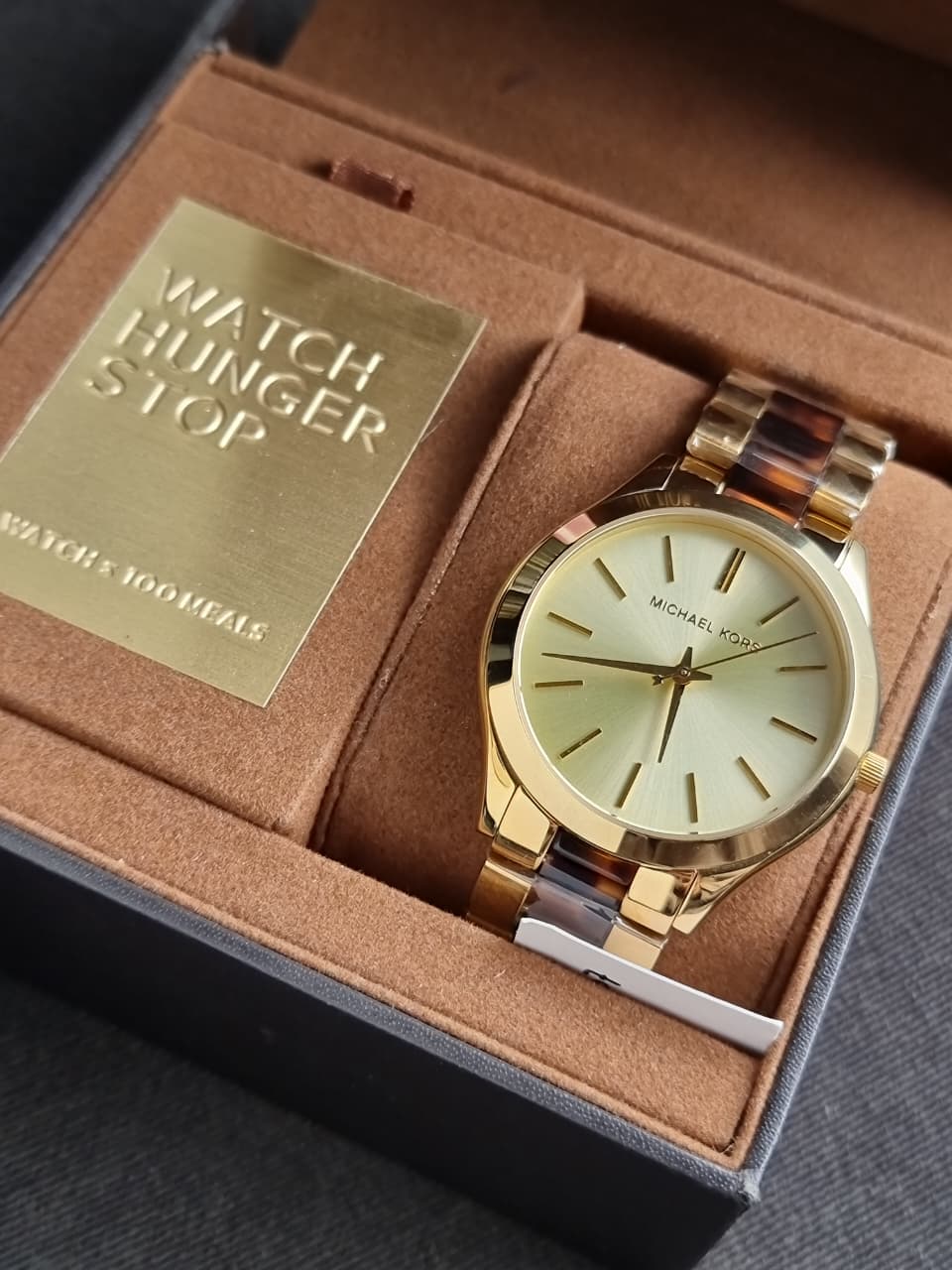 Michael Kors Runway Two-Tone Stainless Steel Tortoise-shell Dial Quartz Watch for Ladies - MK4284 - Image 4