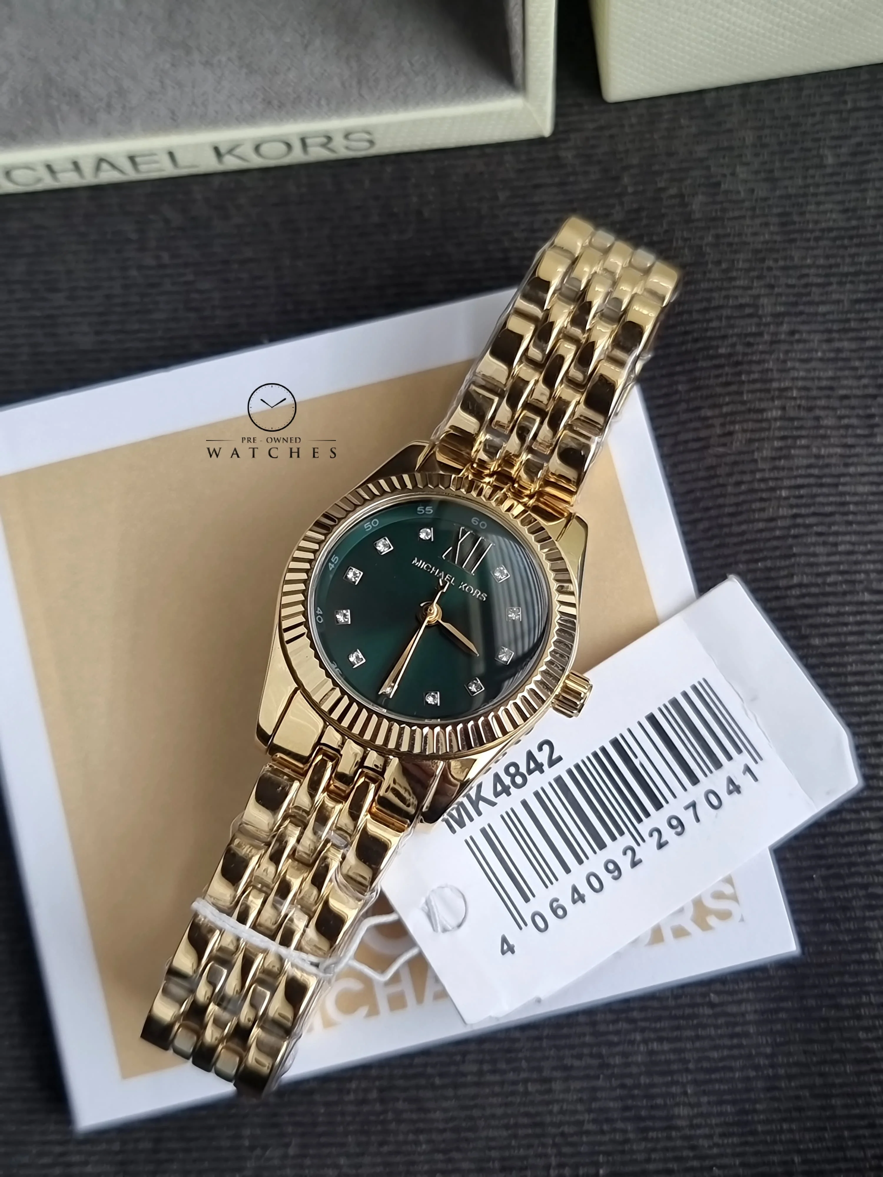 Michael Kors Stainless Steel Analog Green Dial Women's Watch-Mk4842 - Image 6