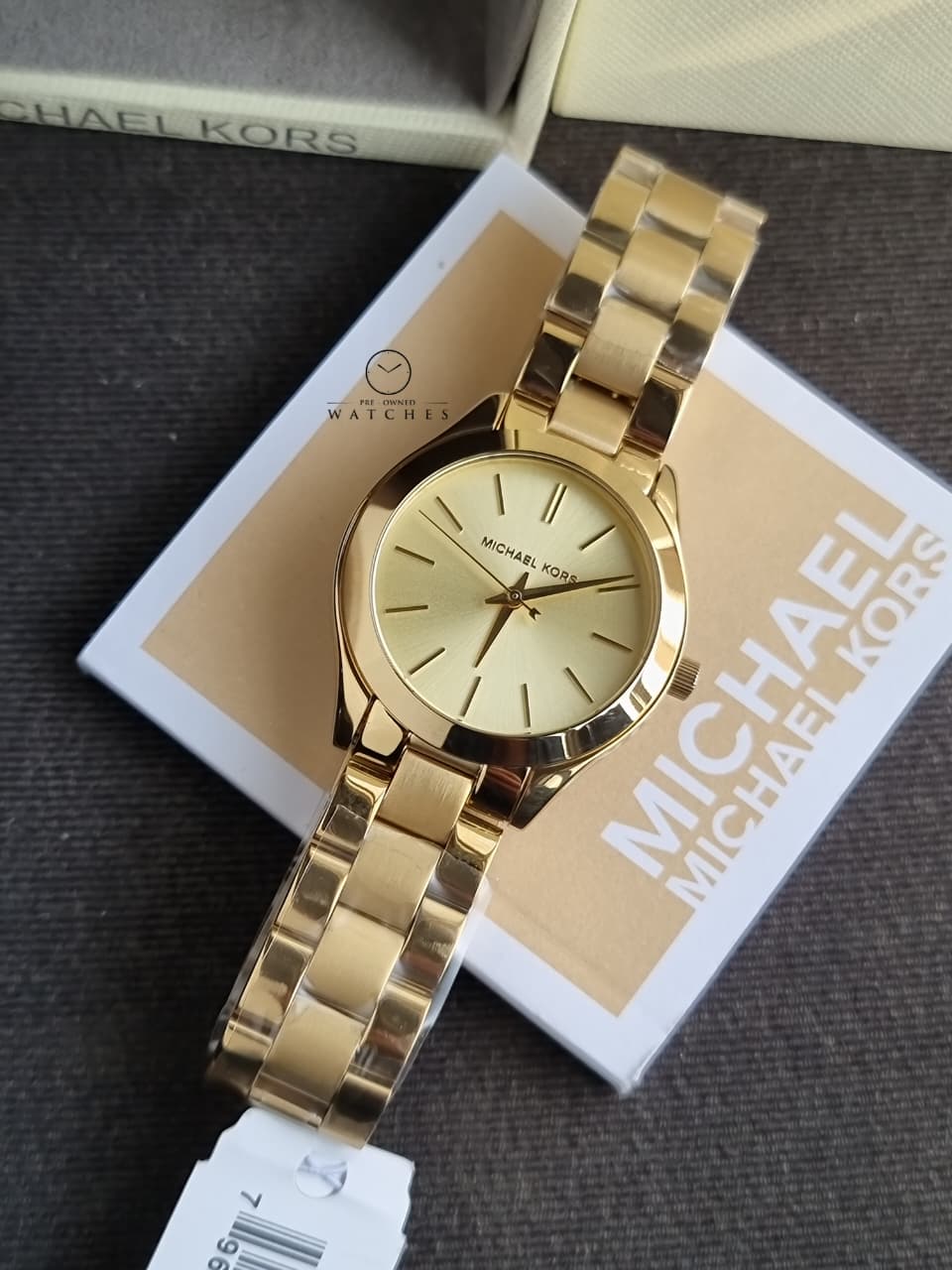 Michael Kors Women’s Analog Stainless Steel Gold Dial 34mm Watch MK3512