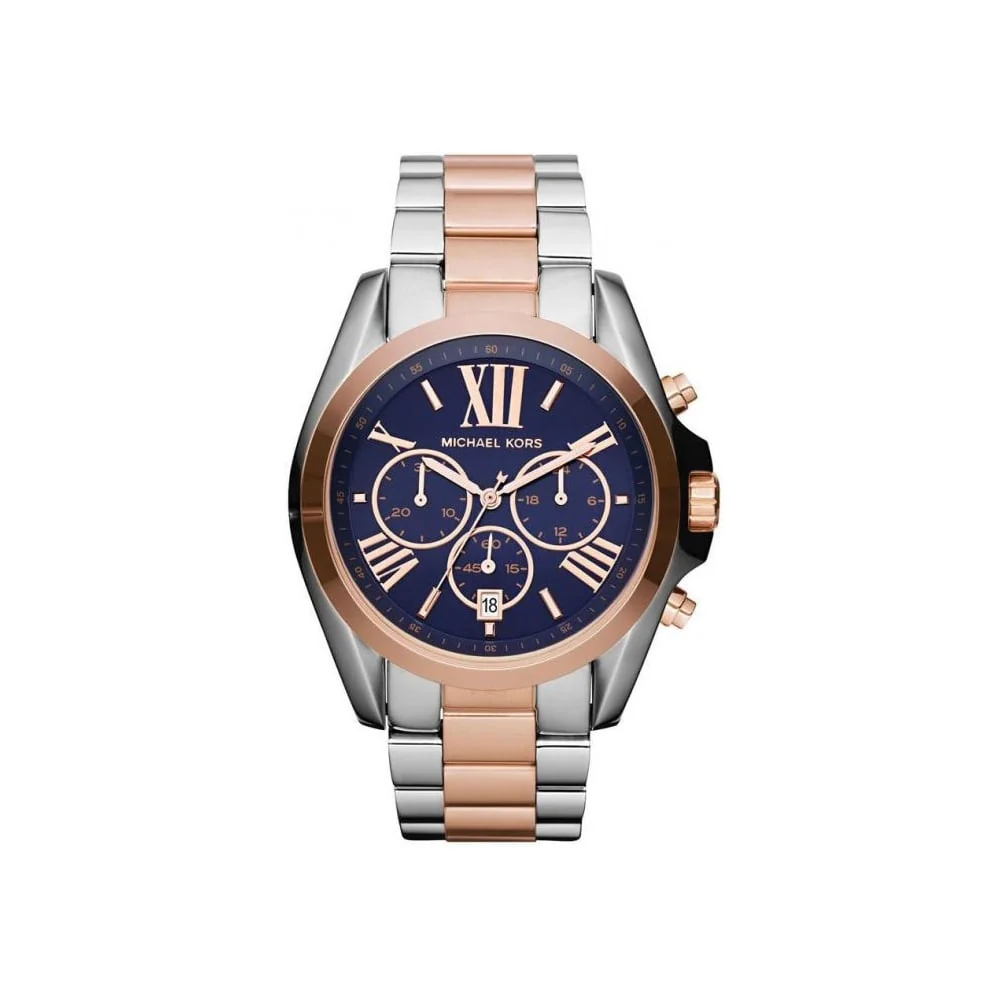 Michael Kors Women’s Chronograph Quartz Stainless Steel Blue Dial 43mm Watch MK5606
