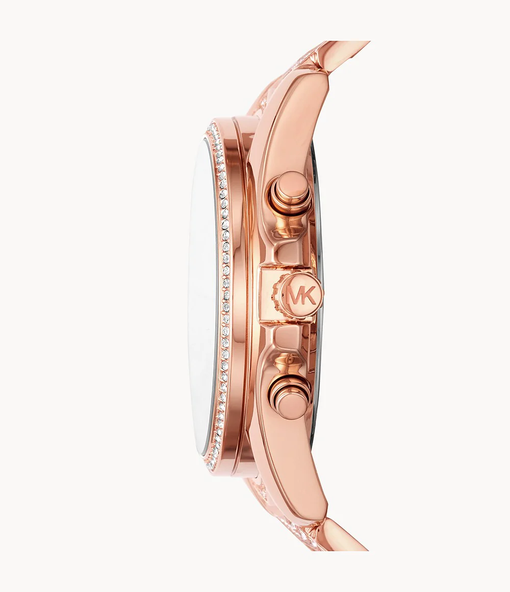 Michael Kors Women’s Chronograph Quartz Stainless Steel Rose Gold Dial 44mm Watch MK6730 - Image 2