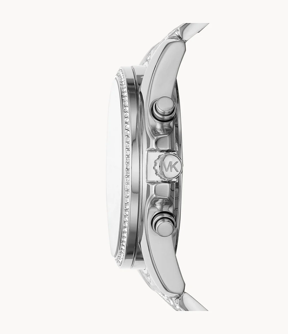 Michael Kors Women’s Chronograph Quartz Stainless Steel Silver Dial 44mm Watch MK6728 - Image 2