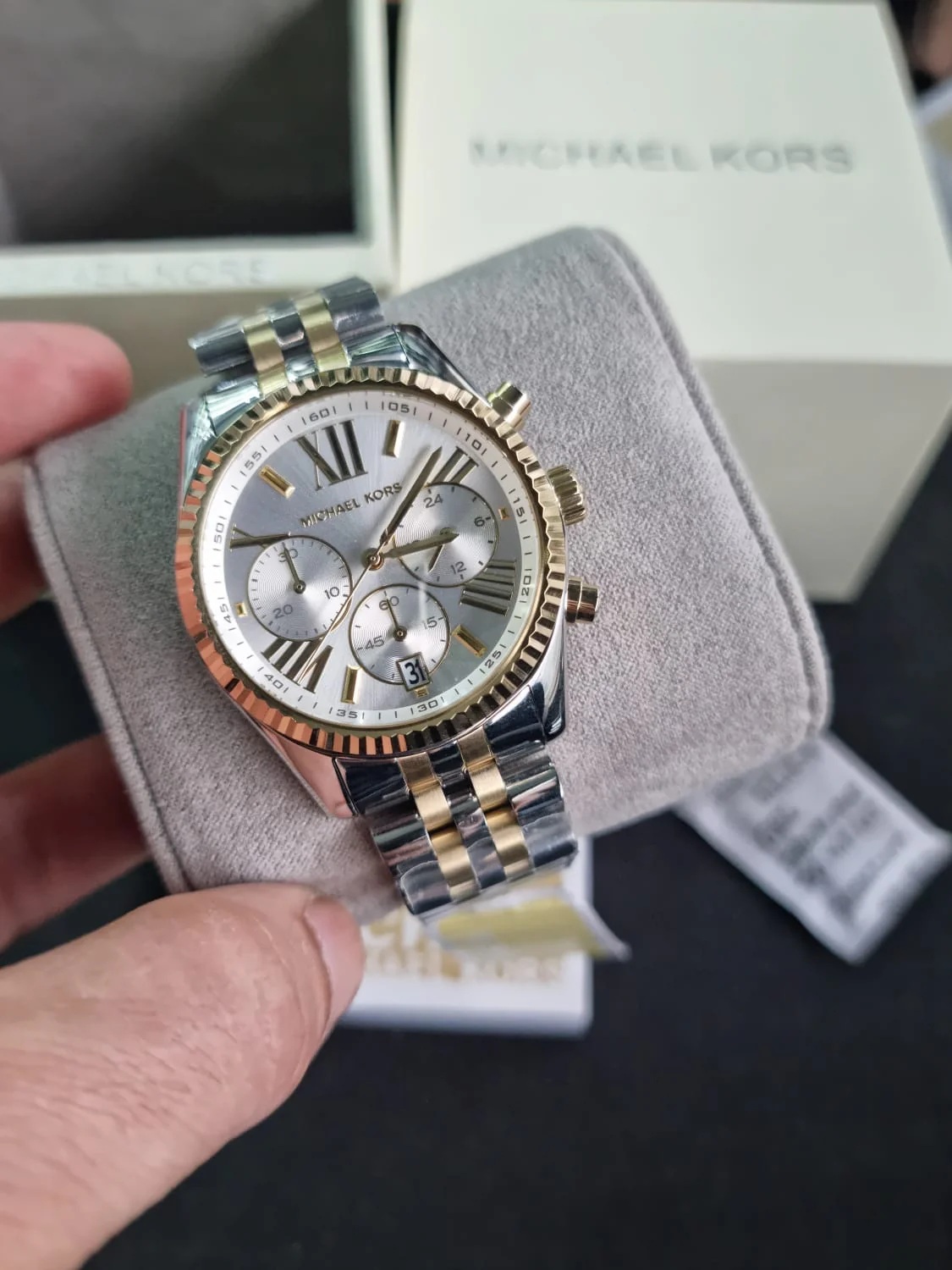Michael Kors Women’s Chronograph Quartz Two-tone Stainless Steel Silver Dial 38mm Watch MK5955 - Image 5