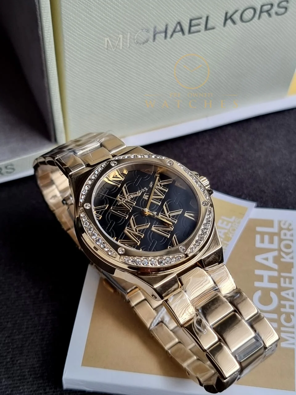 Michael Kors Women’s Quartz Gold Stainless Steel Black Dial 37mm Watch MK7404 - Image 4