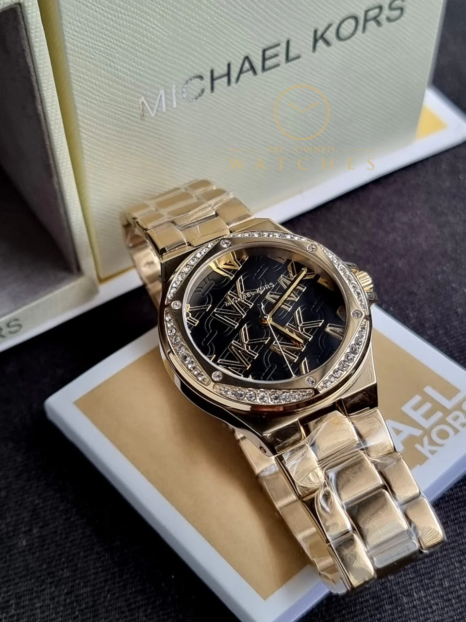 Michael Kors Women’s Quartz Gold Stainless Steel Black Dial 37mm Watch MK7404 - Image 8