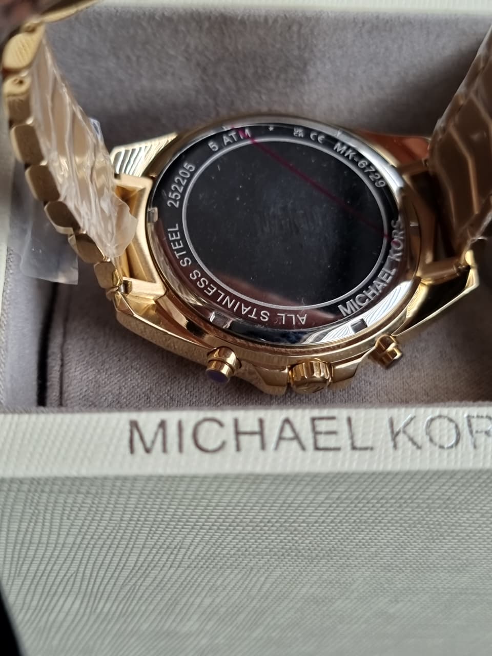 Michael Kors Women’s Quartz Gold Stainless Steel Gold Dial 44mm Watch MK6729 - Image 6