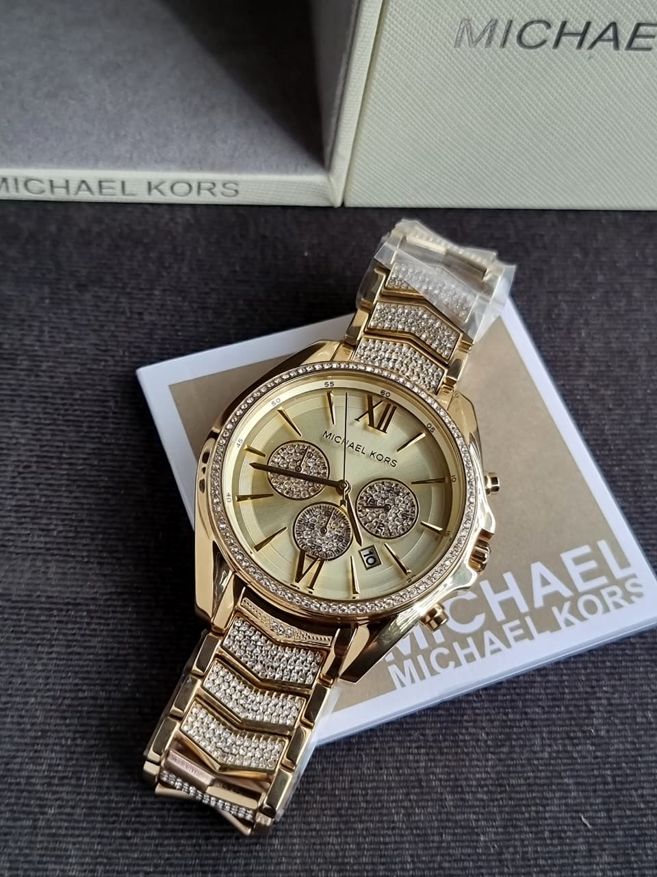 Michael Kors Women’s Quartz Gold Stainless Steel Gold Dial 44mm Watch MK6729 - Image 7