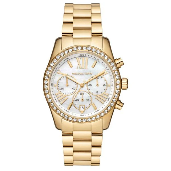 Michael Kors Women’s Quartz Gold Stainless Steel Mother Of Pearl Dial 38mm Watch MK7241