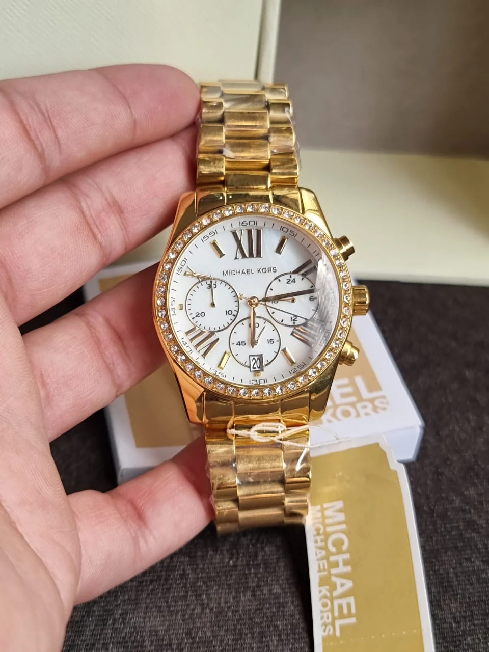 Michael Kors Women’s Quartz Gold Stainless Steel Mother Of Pearl Dial 38mm Watch MK7241 - Image 3