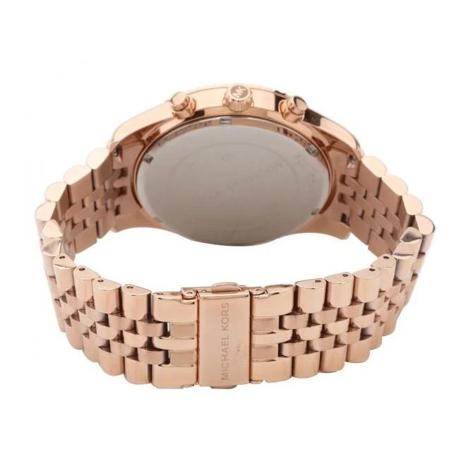 Michael Kors Women’s Quartz Rose Gold Stainless Steel Silver White Dial 45mm Watch MK8313 - Image 4