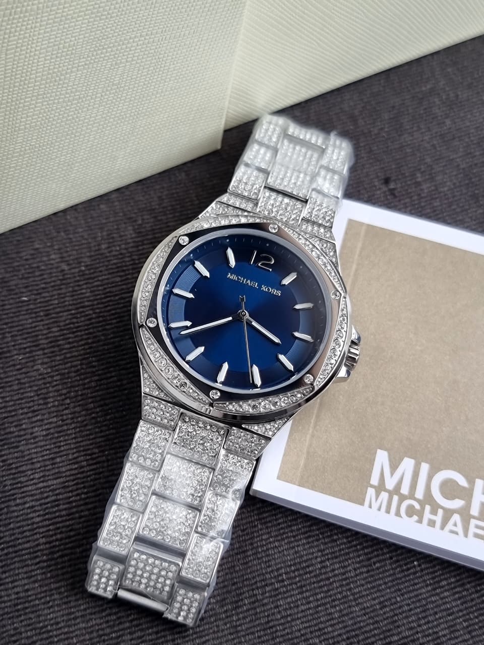 Michael Kors Women’s Quartz Silver Stainless Steel Navy Blue Dial 41mm Watch MK6990 - Image 6