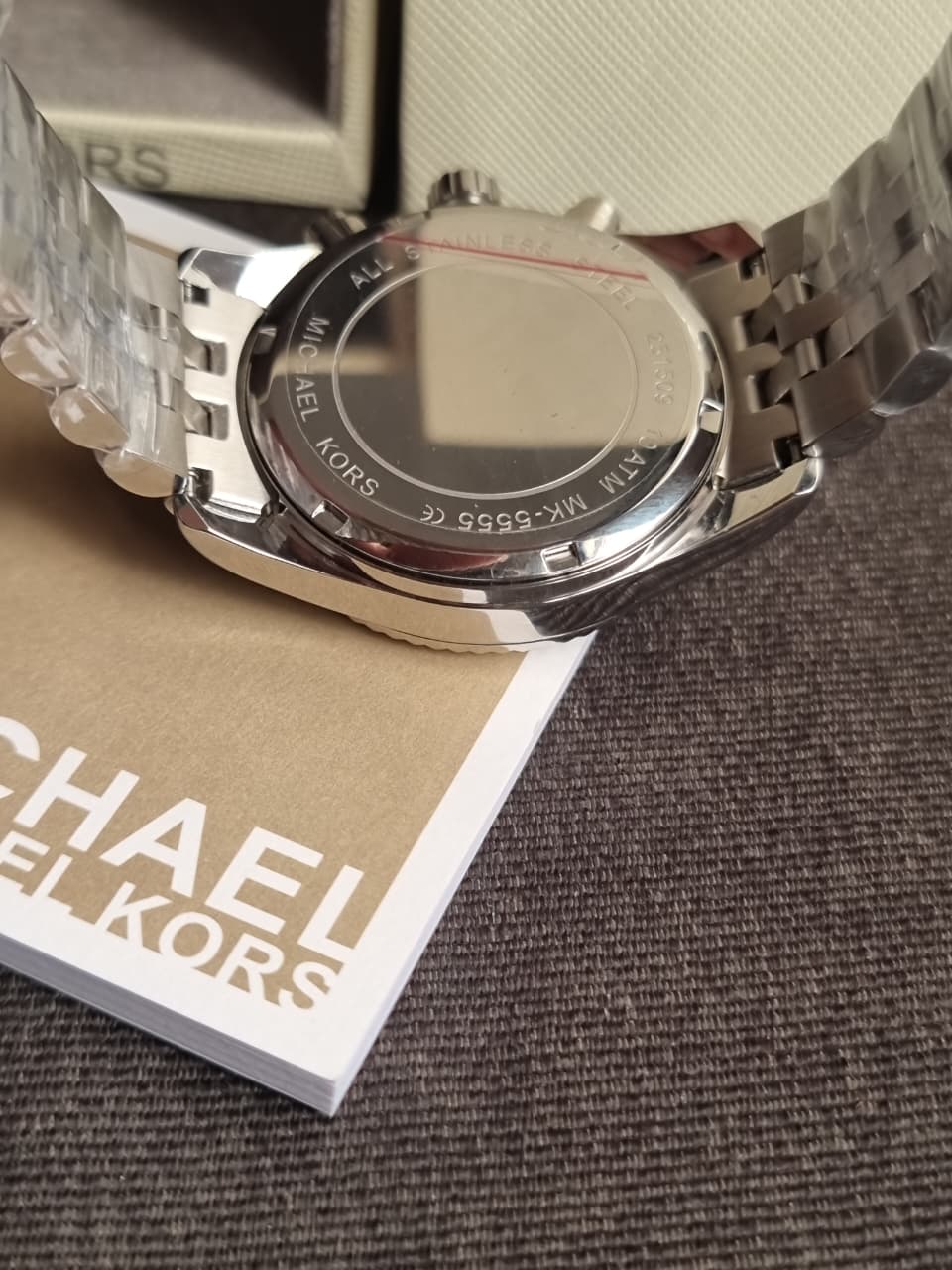 Michael Kors Unisex Quartz Stainless Steel Silver Dial 38mm Watch MK5555 - Image 9