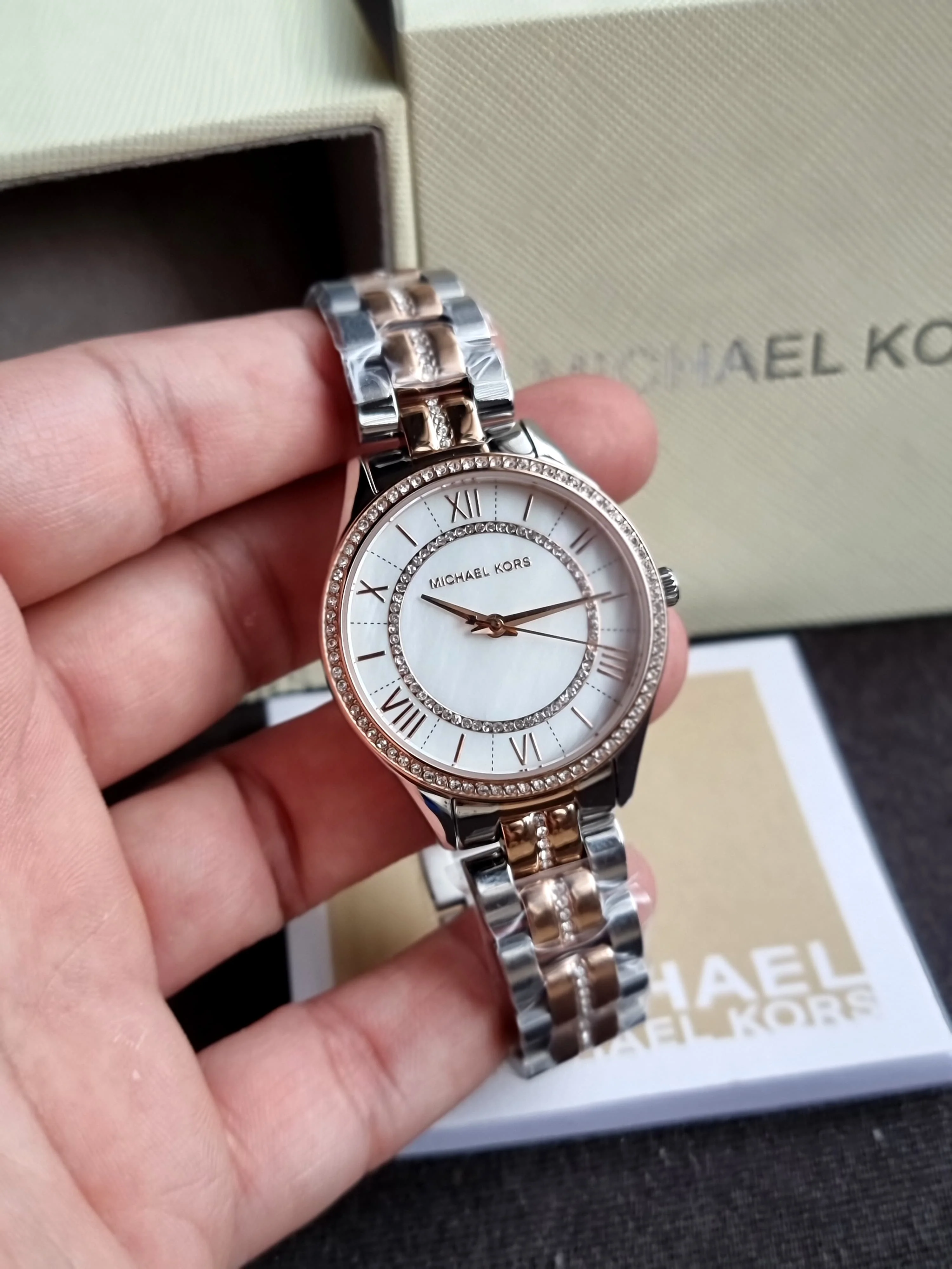 Michael Kors Women's Lauryn Three-Hand Two-Tone Stainless Steel Watch Mk3979